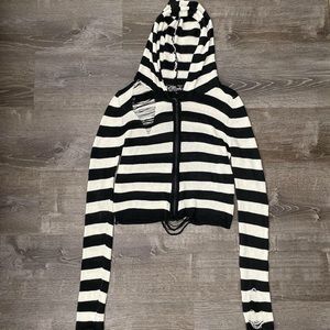 Lip service striped hoodie